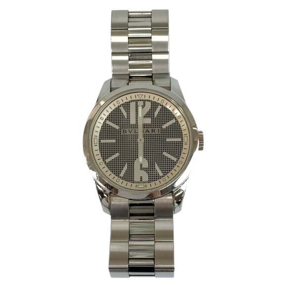 BVLGARI Solotempo Silver Stainless Steel Watch ST37S Quartz Movement Dial ...